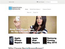 Tablet Screenshot of barriescreenrepair.com